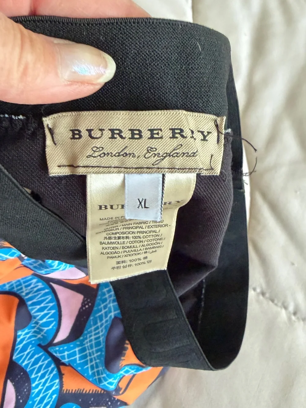 Burberry Women's Swim Bikini Bottoms in Black, Blue, Orange